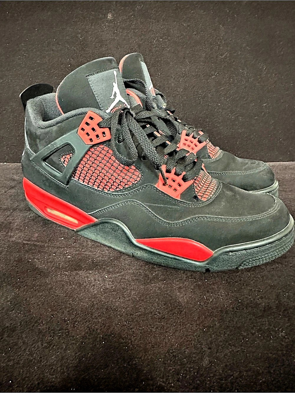 Jordan Air Jordan 4 Retro 'Red Thunder' Sneakers Black & Red US 13